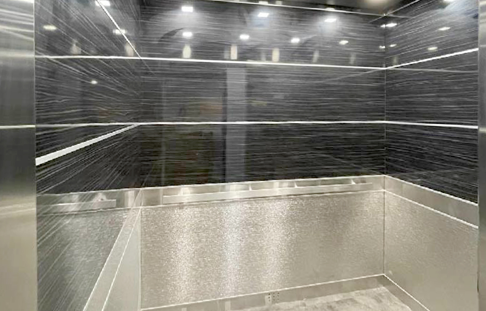 Inset-Elevators-NextLevel NextLevel elevator cabs and doors, Rigidized Metals Architectural Solutions